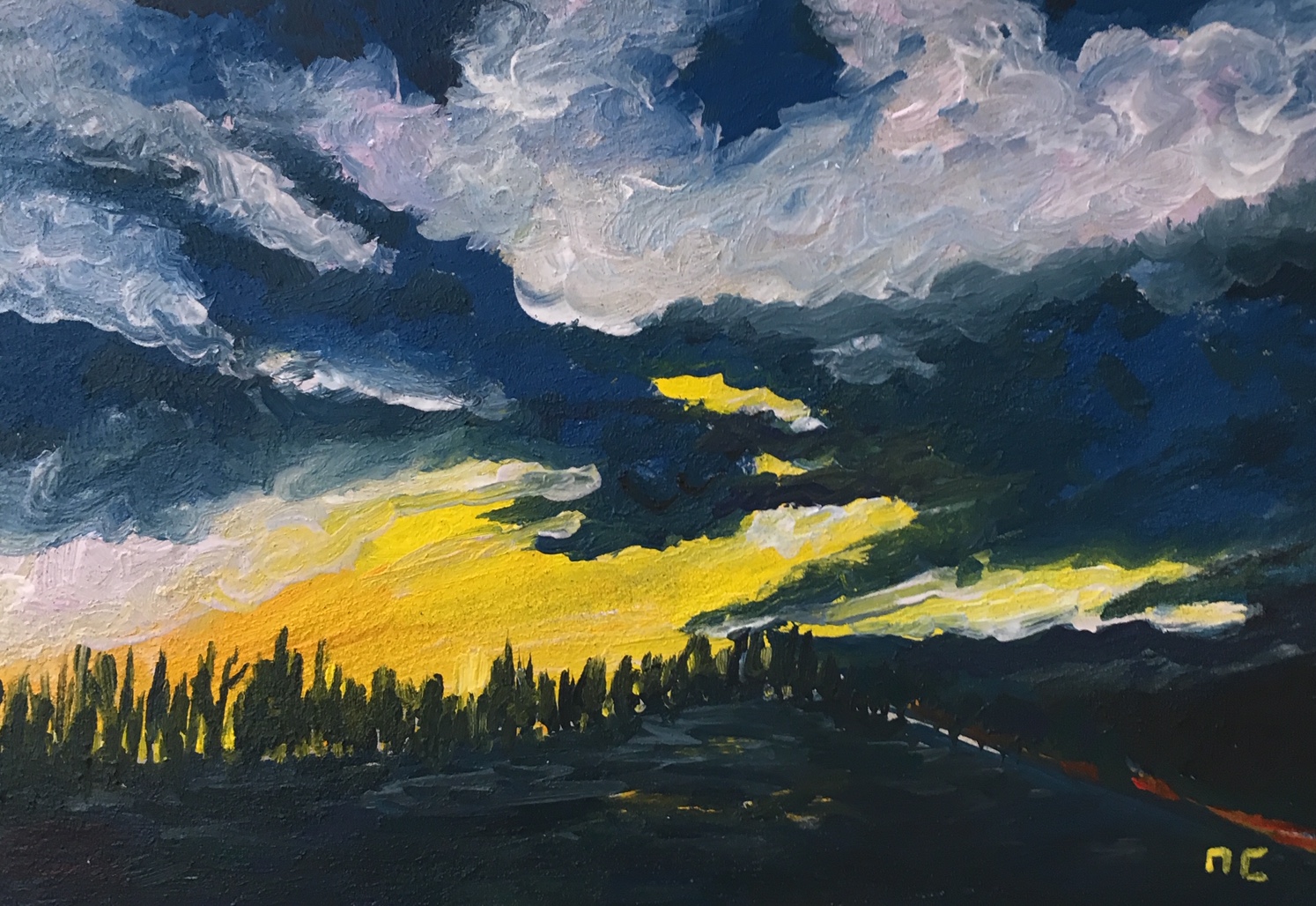 Controluce, 40 × 60 cm, affresco